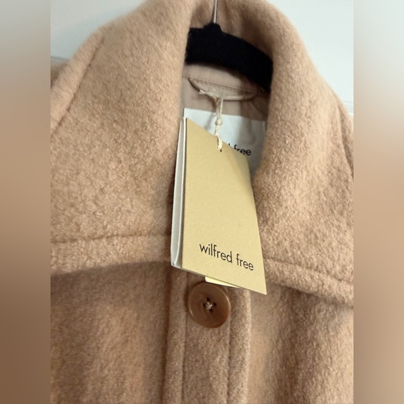Aritzia Wilfred Free, Ganna Shirt Jacket, Tan Camel 100%  Merino wool size Small - Picture 4 of 11